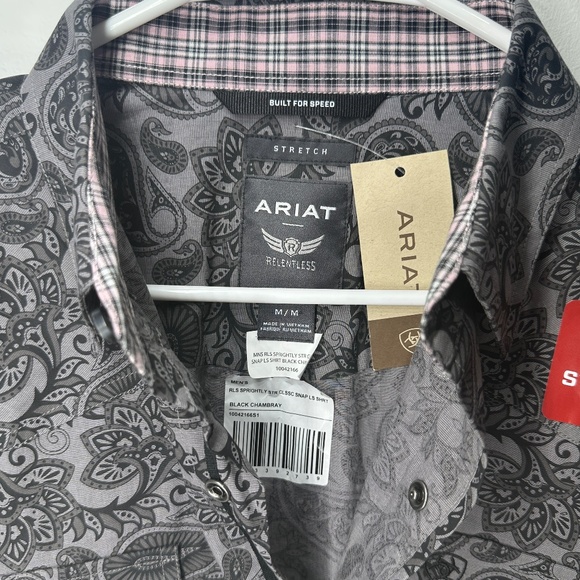 Ariat Relentless Stretch Button Down Long Sleeve Western Shirt Men's Size Medium - Picture 2 of 4